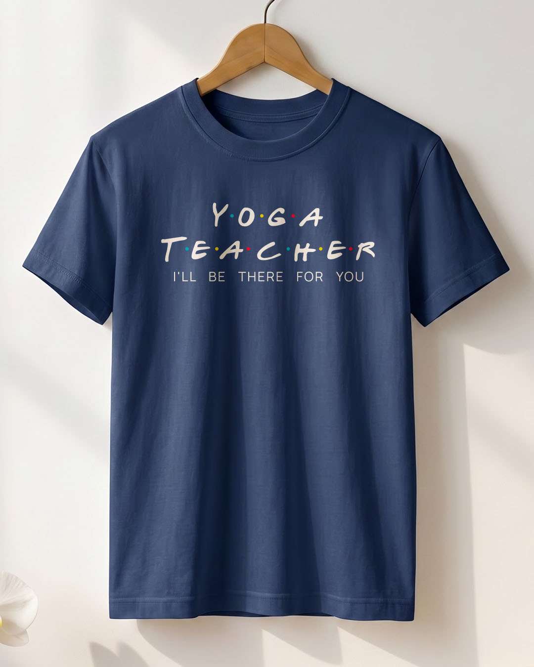 Yoga Teacher- Navy Blue Round Neck Yoga T-shirt