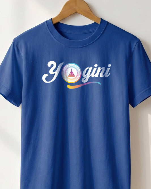 Yogini Chakra- Royal Blue Round Neck Yoga T-shirt
