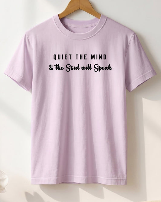 Soul will Speak- Lavender Round Neck Yoga T-shirt