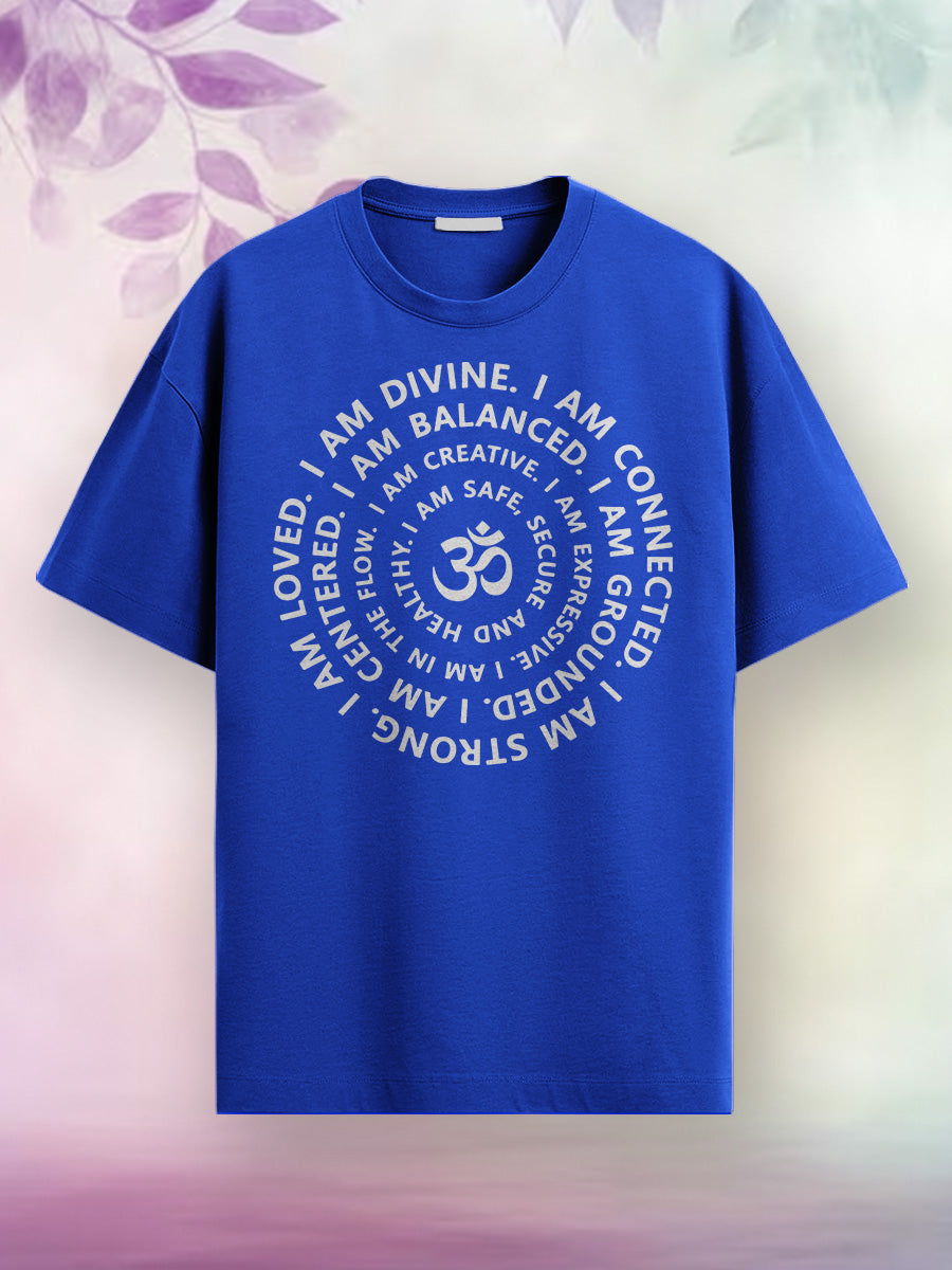 I Am - Royal Blue Yoga Round Neck T-shirt