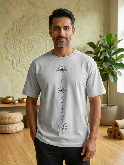 Sacred Flow - White Yoga Round Neck T-shirt