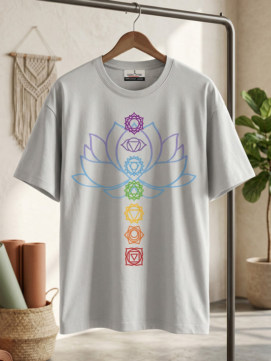 Awakened Chakra - White Yoga Round Neck T-shirt