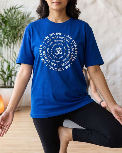 I Am - Royal Blue Yoga Round Neck T-shirt