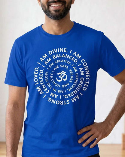 I Am - Royal Blue Yoga Round Neck T-shirt