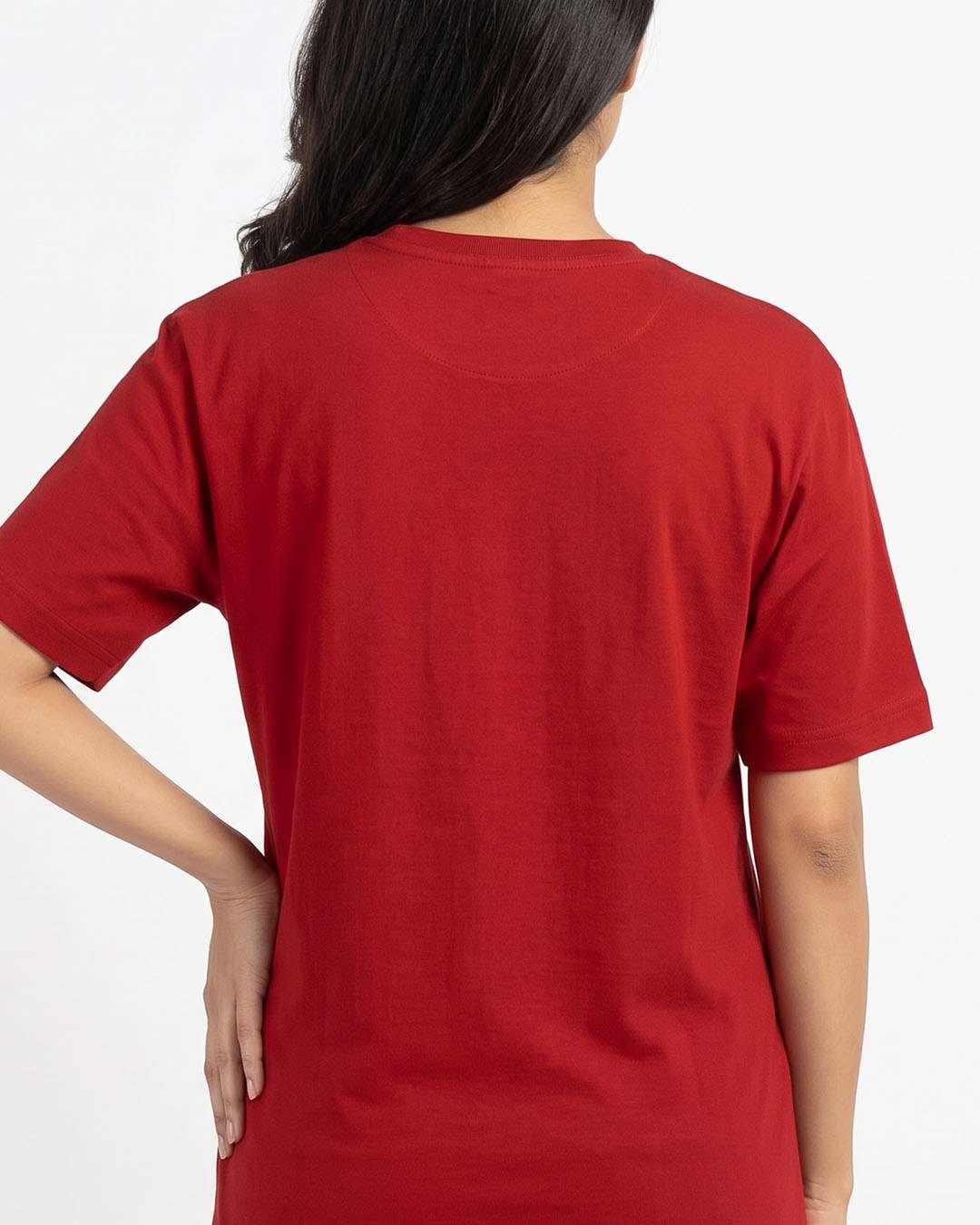 Yoga Power- Red Round Neck Yoga T-shirt