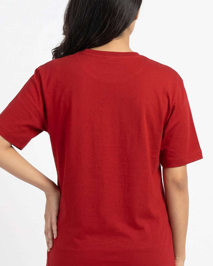 Yoga Power- Red Round Neck Yoga T-shirt