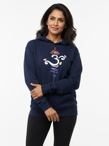 Om Graphic- Navy Blue Yoga Hoodie