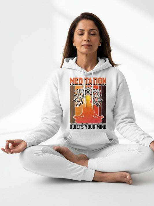 Meditation- White Yoga Hoodie