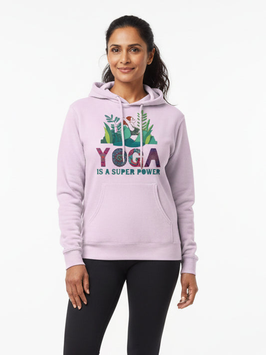 Yoga Super Power- Light Pink Yoga Hoodie