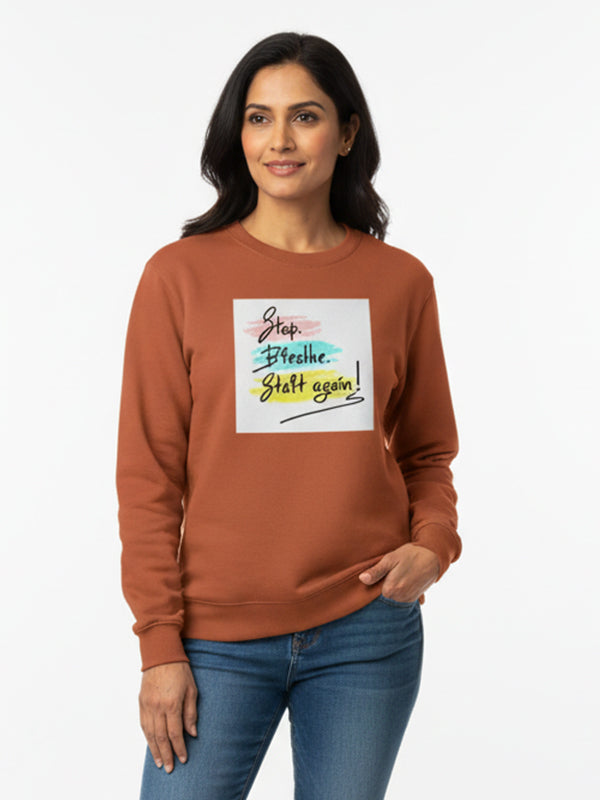 Start Again- Coral Yoga Sweatshirt