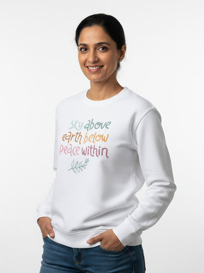 Peace Within- White Yoga Sweatshirt