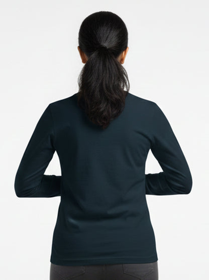 Mindfulness- Navy Blue Yoga Unisex Full Sleeves T-shirt