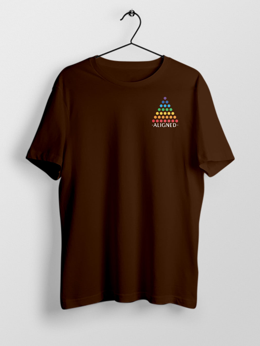 Aligned- Coffee Brown Round Neck Yoga T-shirt