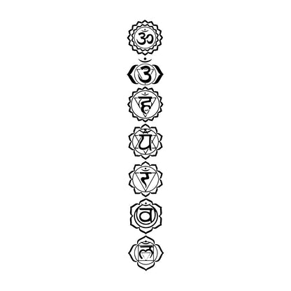 Seven Chakras - White Yoga Round Neck T-shirt