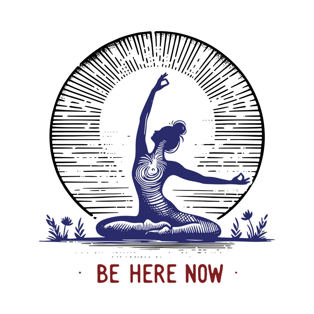 Be Here Now - White Yoga Round Neck T-shirt