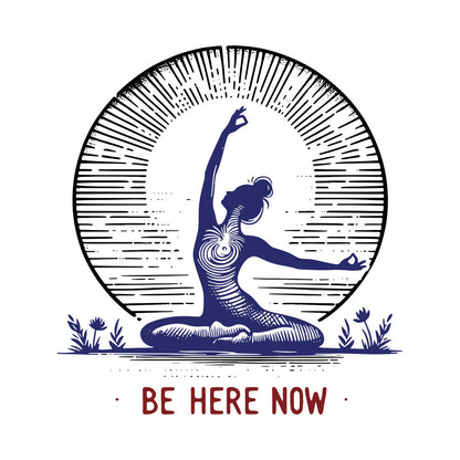 Be Here Now - White Yoga Round Neck T-shirt