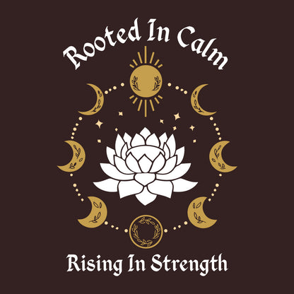 Rooted In Calm - Coffee Brown Yoga Round Neck T-shirt