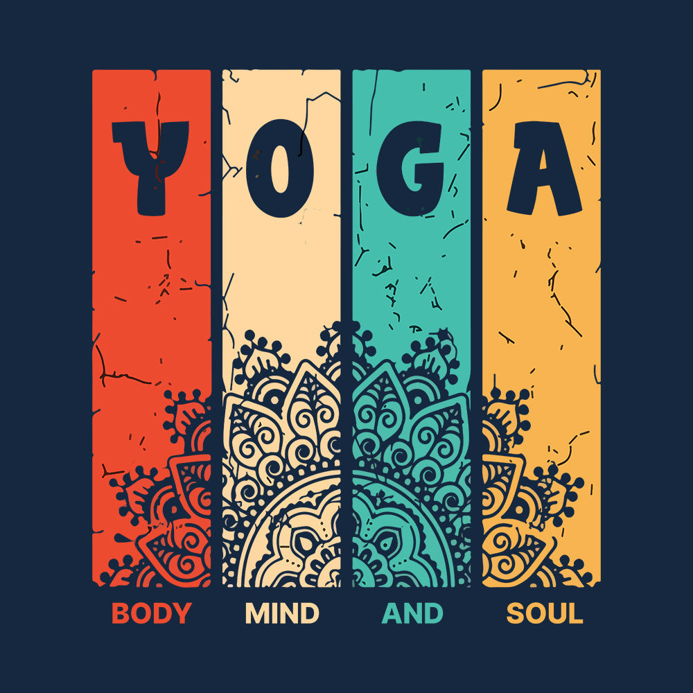 Body Mind Soul - Navy Blue Yoga Round Neck T-shirt