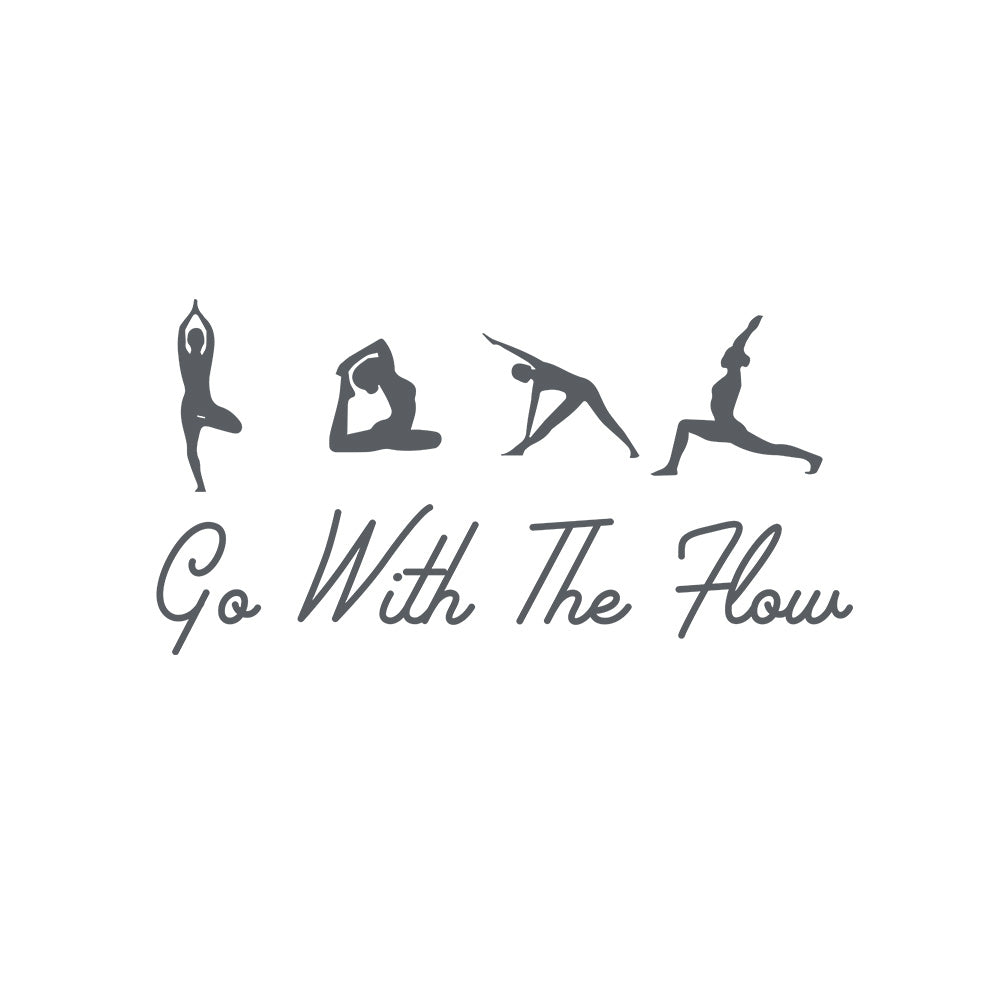 Go With The Flow - White Yoga Round Neck T-shirt