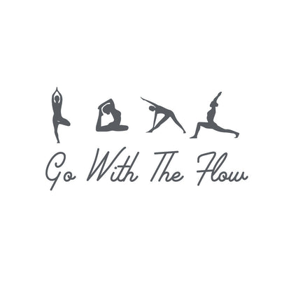 Go With The Flow - White Yoga Round Neck T-shirt