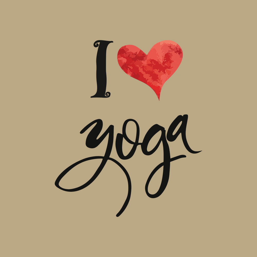 I Love Yoga - Beige Yoga Round Neck T-shirt