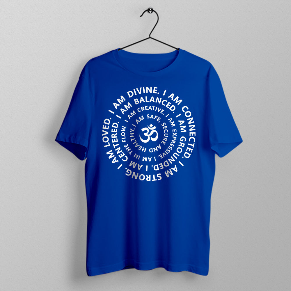 I Am - Royal Blue Yoga Round Neck T-shirt