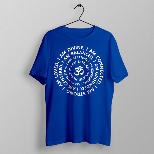 I Am - Royal Blue Yoga Round Neck T-shirt