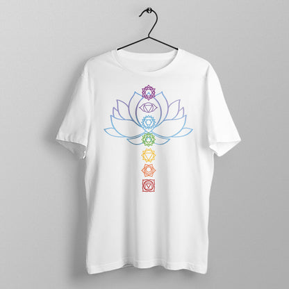 Awakened Chakra - White Yoga Round Neck T-shirt