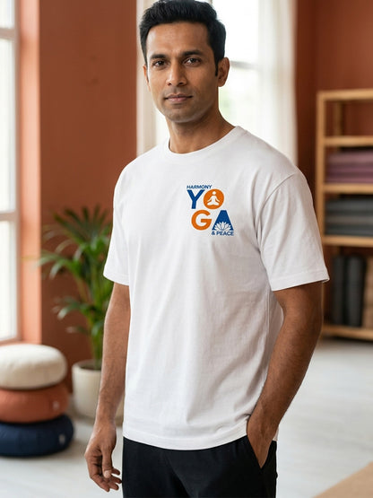 Yoga Word Yoga Day - White Yoga Round Neck T-shirt