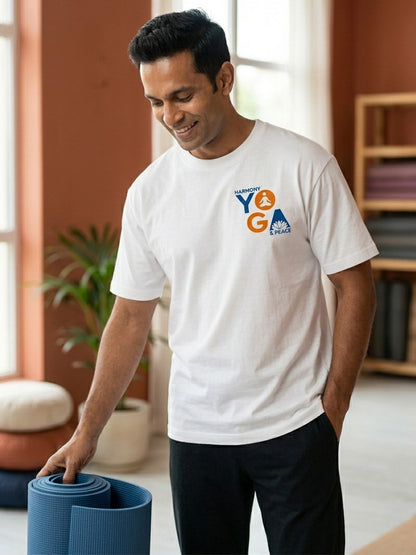 Yoga Word Yoga Day - White Yoga Round Neck T-shirt