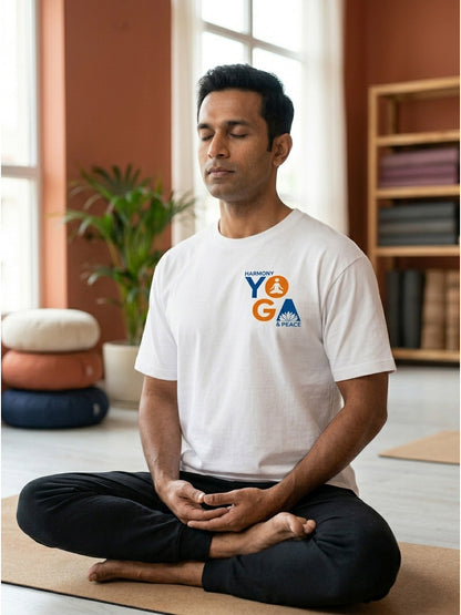 Yoga Word Yoga Day - White Yoga Round Neck T-shirt