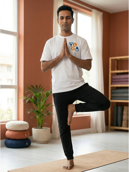 Yoga Word Yoga Day - White Yoga Round Neck T-shirt