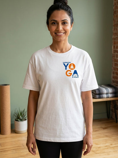 Yoga Word Yoga Day - White Yoga Round Neck T-shirt