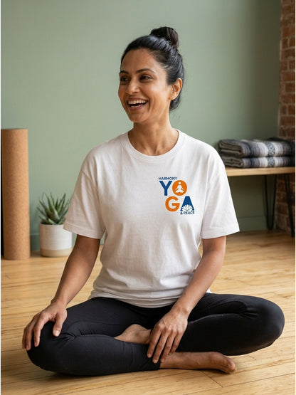 Yoga Word Yoga Day - White Yoga Round Neck T-shirt