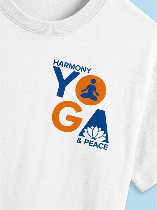 Yoga Word Yoga Day - White Yoga Round Neck T-shirt