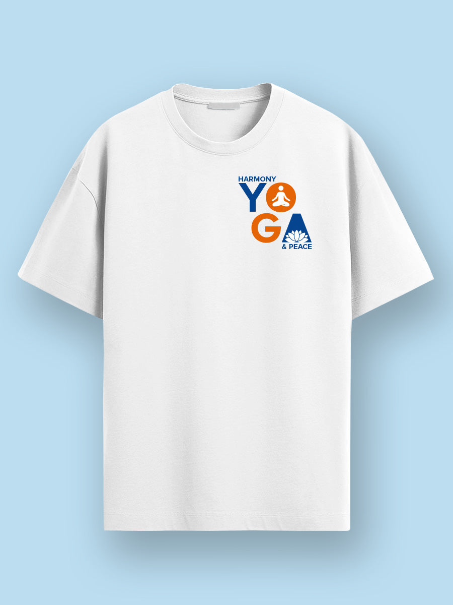 Yoga Word Yoga Day - White Yoga Round Neck T-shirt