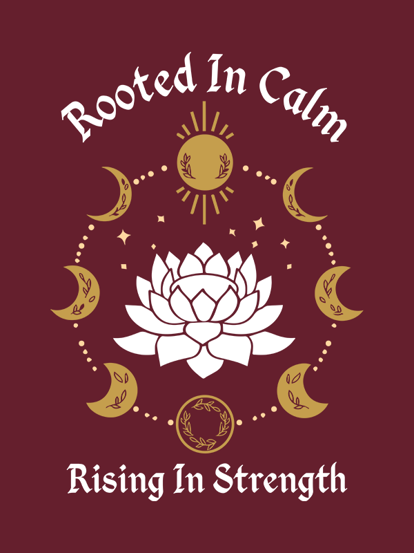 Rooted In Calm- Maroon Yoga Unisex Full Sleeves T-shirt