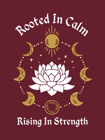 Rooted In Calm- Maroon Yoga Unisex Full Sleeves T-shirt