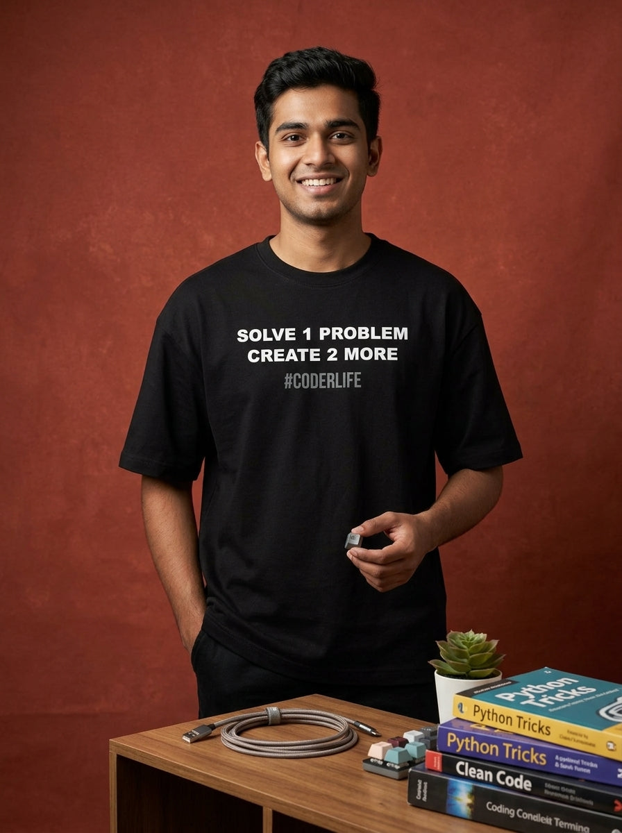 Coder Life - Black Coding Round Neck T-shirt