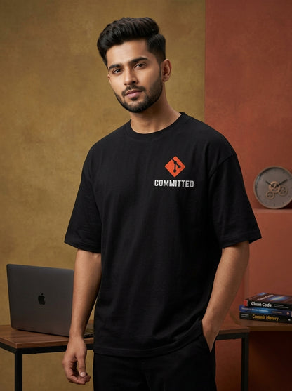 Committed - Black Coding Oversized Tshirt