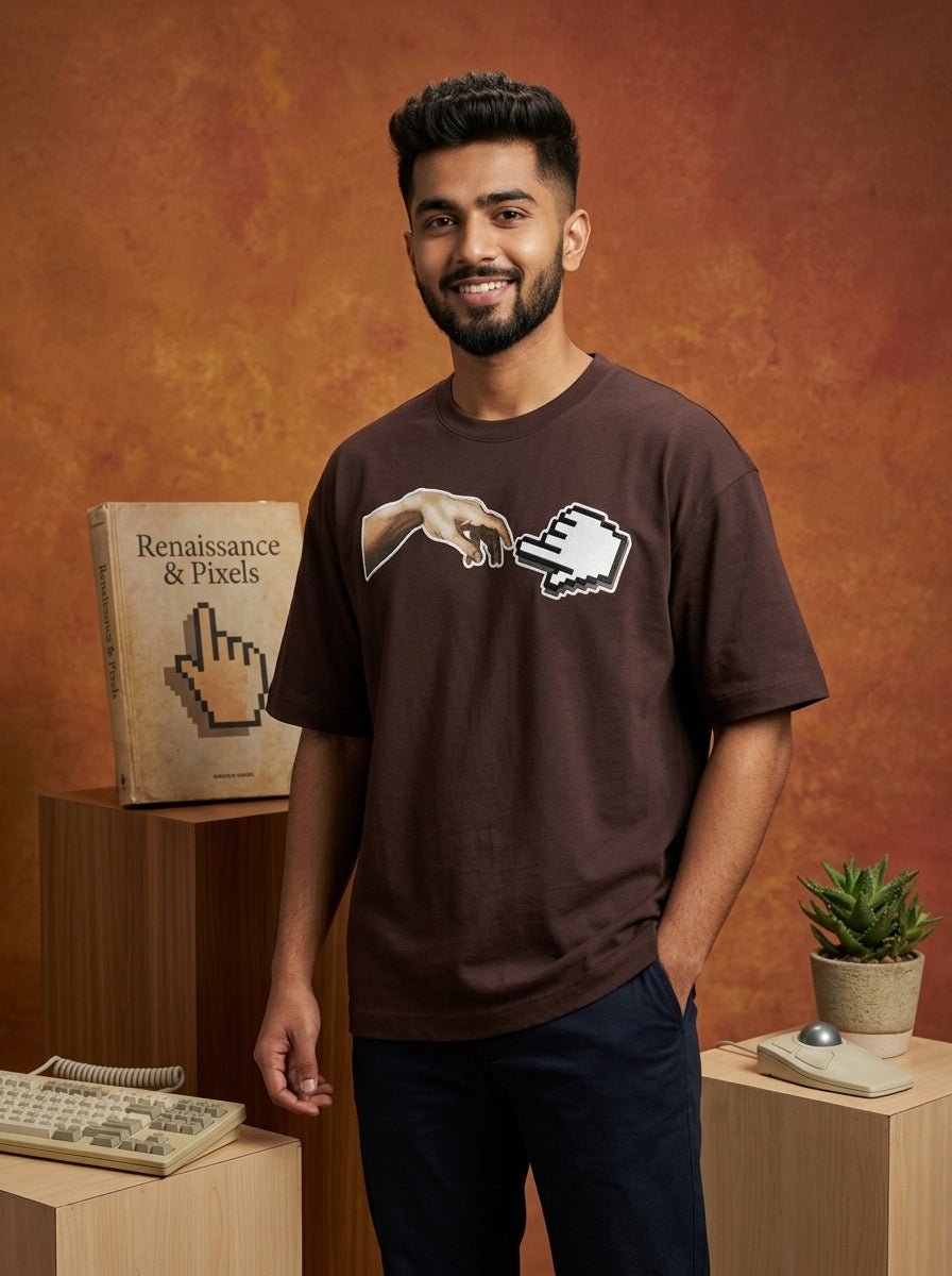 Genesis dot exe - Coffee Brown Corporate Round Neck T-shirt