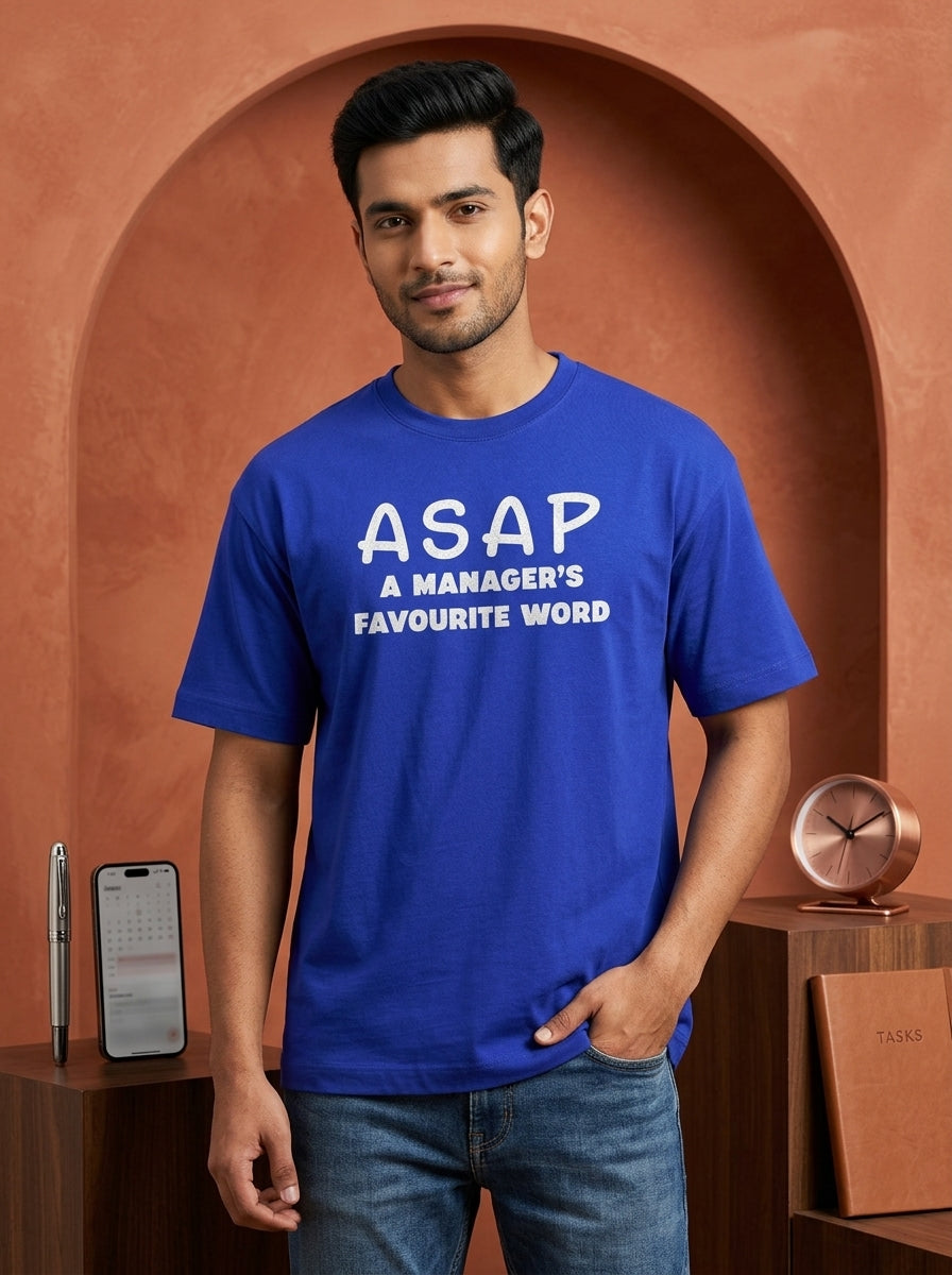 ASAP- Royal Blue Round Neck Corporate T-shirt