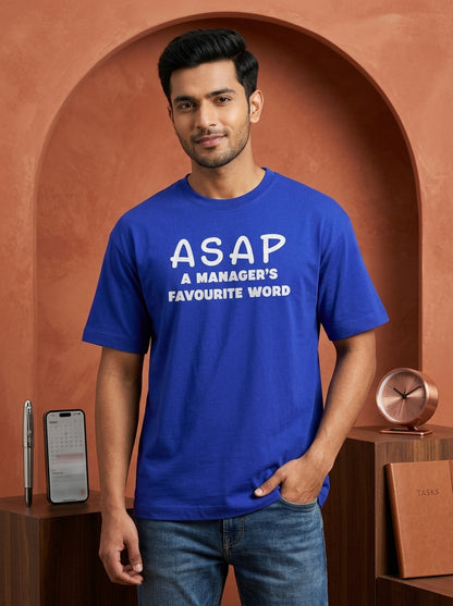 ASAP- Royal Blue Round Neck Corporate T-shirt