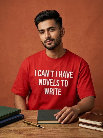 Novels to Write- Red Round Neck Writer T-shirt
