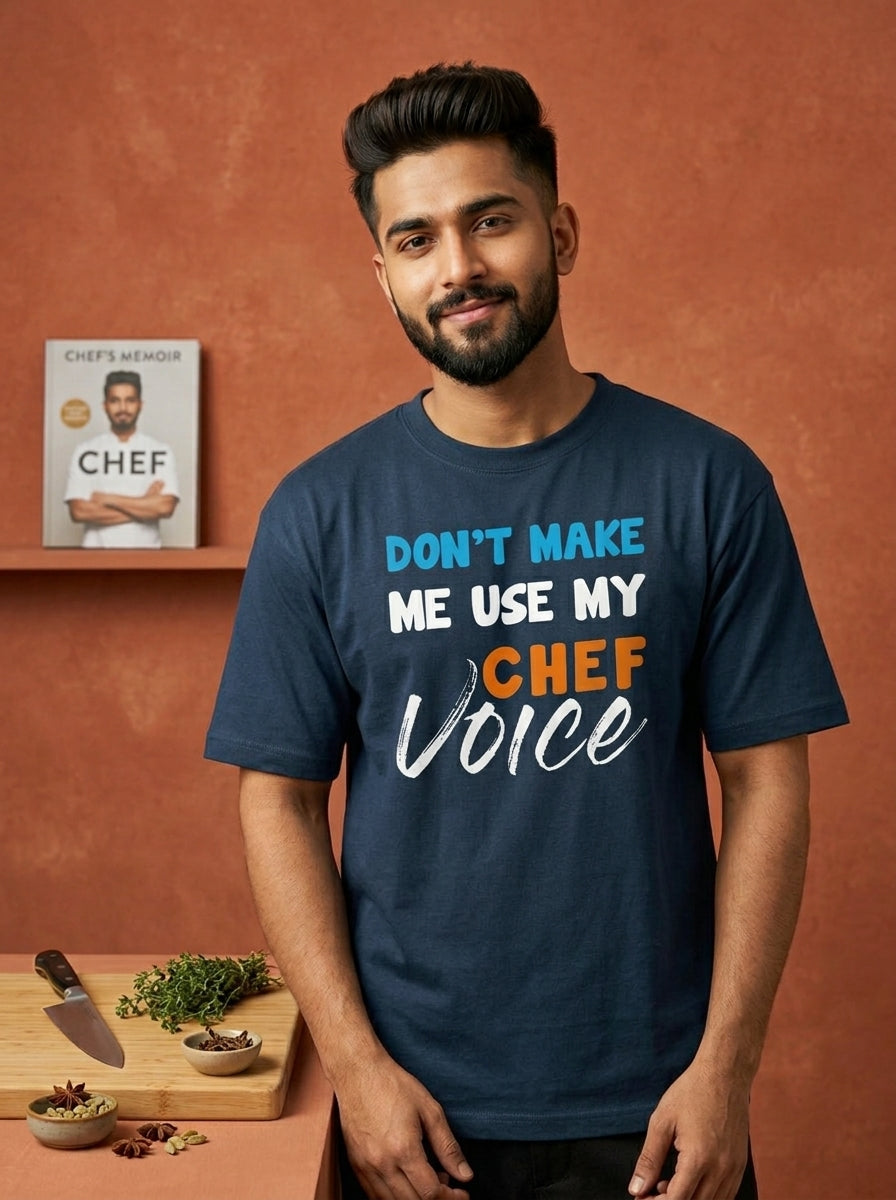 Chef Voice- Navy Blue Crew Neck Chef T-shirt