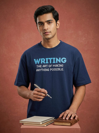 Writing Anything Possible- Navy Blue Round Neck Writer T-shirt
