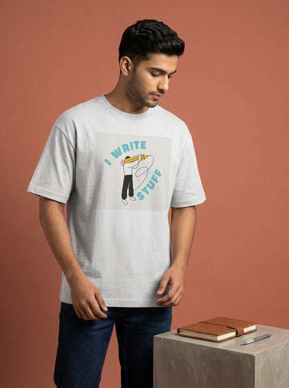 I write Stuff- White Round Neck Writer T-shirt