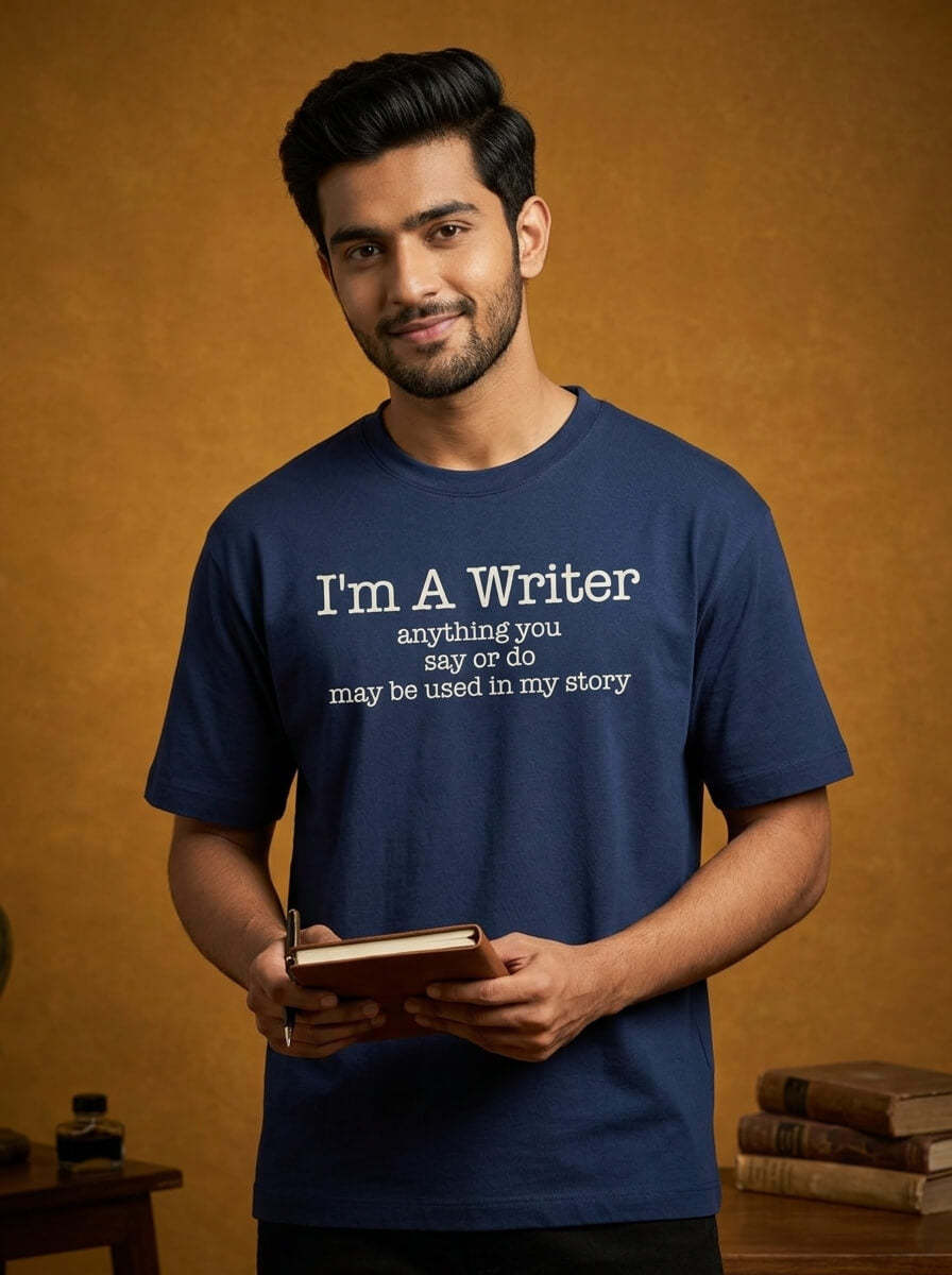 I am a Writer- Navy Blue Round Neck Writer T-shirt