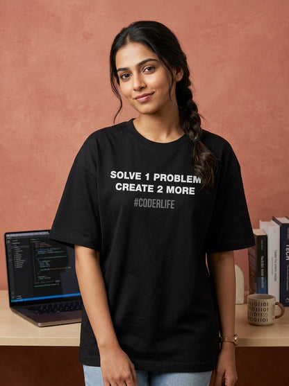 Coder Life - Black Coding Round Neck T-shirt