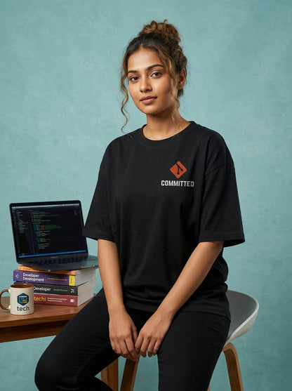 Committed - Black Coding Oversized Tshirt